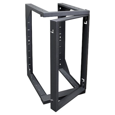 Quest Mfg Swing-Out Open Frame Wall Rack, 25U, 4' x 24"D, Black SR1943-25-02D